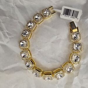 NWT! Invicta Elements Men's Iced out Cuban Chain Bracelet,Austrian crystals.